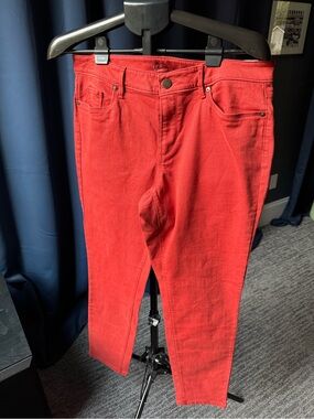 LOFT Outlet Size 12 Curvy Skinny Rust Orange Jeans NWT